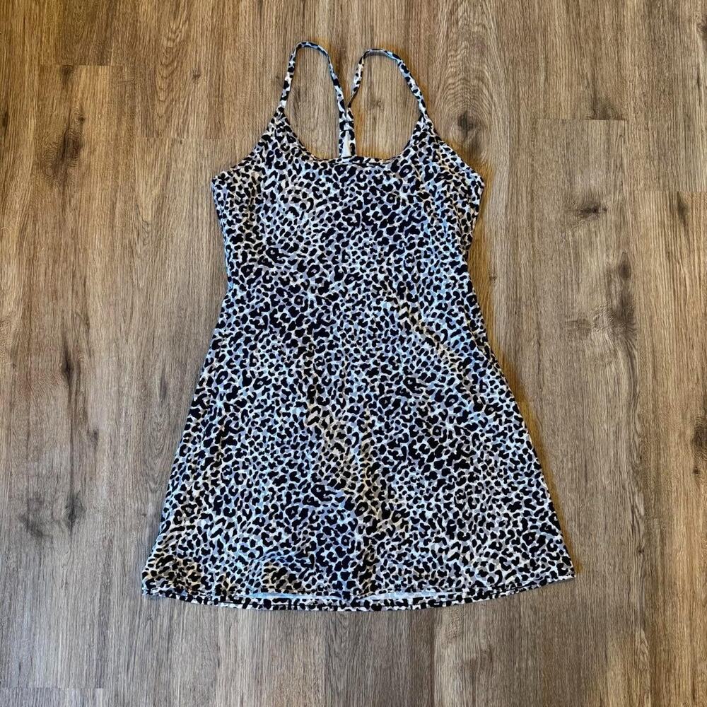 Outdoor Voices leopard print mini workout dress MEDIUM